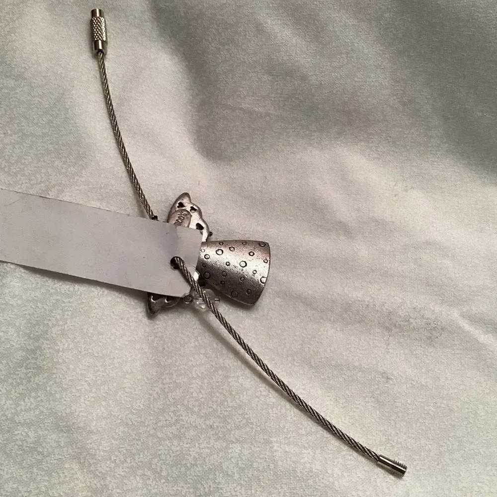 Chico’s Silvertone Believe Angel Wire Bracelet